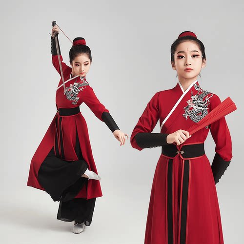 雪龙吟舞蹈演出服儿童表演服古风