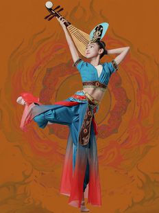 敦煌飞天演出服儿童远古的呼唤服装同款西域风丝路飞天舞蹈服成人