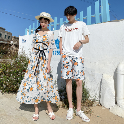 6822女裙P85  男套装P75  夏天女裙男T情侣装度假旅行男女修身