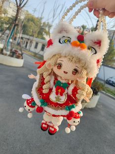 醒狮口金包手工钩织纯手工制作细节很精致配色好看寓意