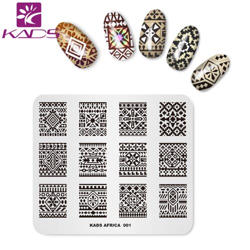 KADS 非洲AF01印第安图腾美甲工具DIY美甲印花刮板印花模板