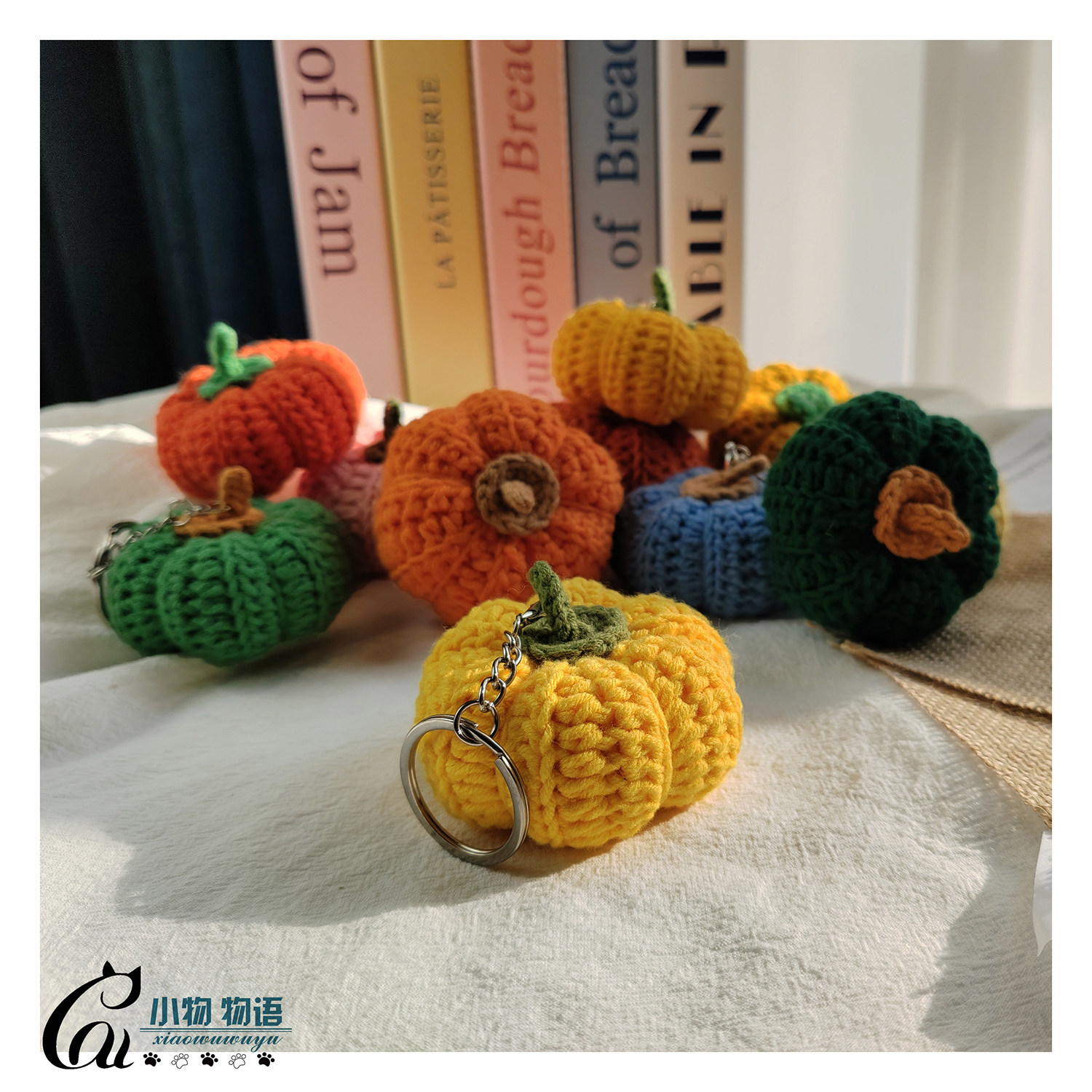 [成品包邮]手工钩针毛线编织南瓜玩偶万圣节摆挂件包包挂件