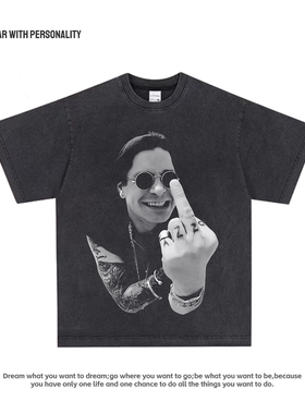 Ozzy Osbourne奥兹·奥斯本vintage美式复古直喷印花摇滚短袖T恤
