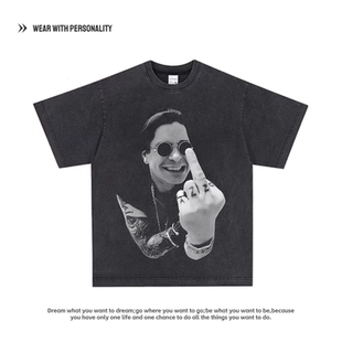 Ozzy Osbourne奥兹·奥斯本vintage美式复古直喷印花摇滚短袖T恤