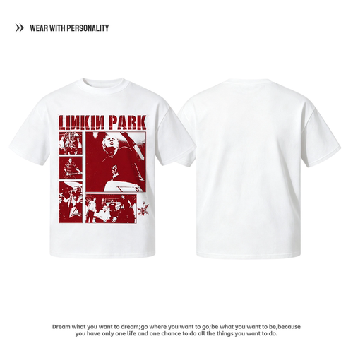 林肯公园乐队Linkin Park街头宽松oversize正肩长短袖美式男女T恤
