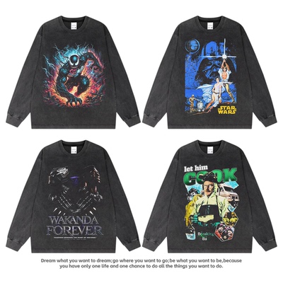 美剧经典电影印花T恤长袖