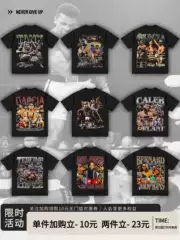 American-Style Ali Pacquiao Tyson Davis T-Shirt Retro Vintage Boxing Fighting Men's Loose Short-Sleeved Top