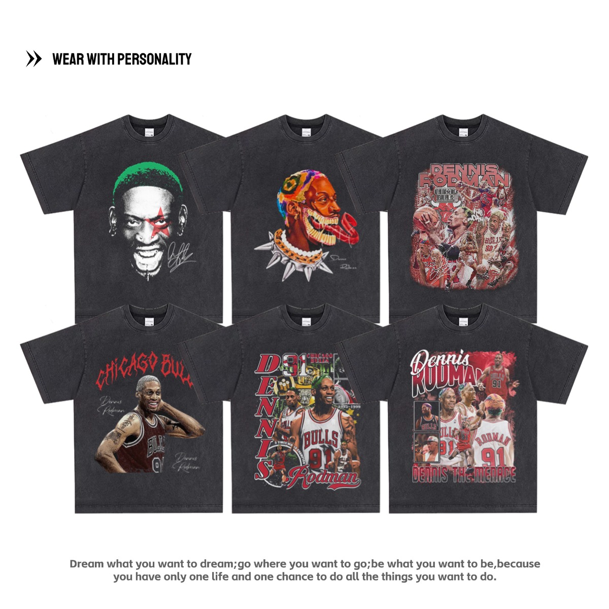 罗德曼大虫球星美式印花长短袖