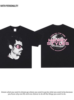 Harry Styles长短袖 vintage美式复古重磅小领口纯棉潮流连帽卫衣