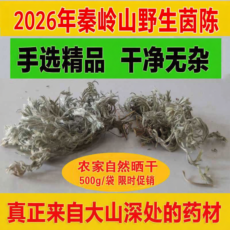 2026年陕西茵陈新货茵陈草中药500g包邮干茵陈白蒿中药绵茵陈茶