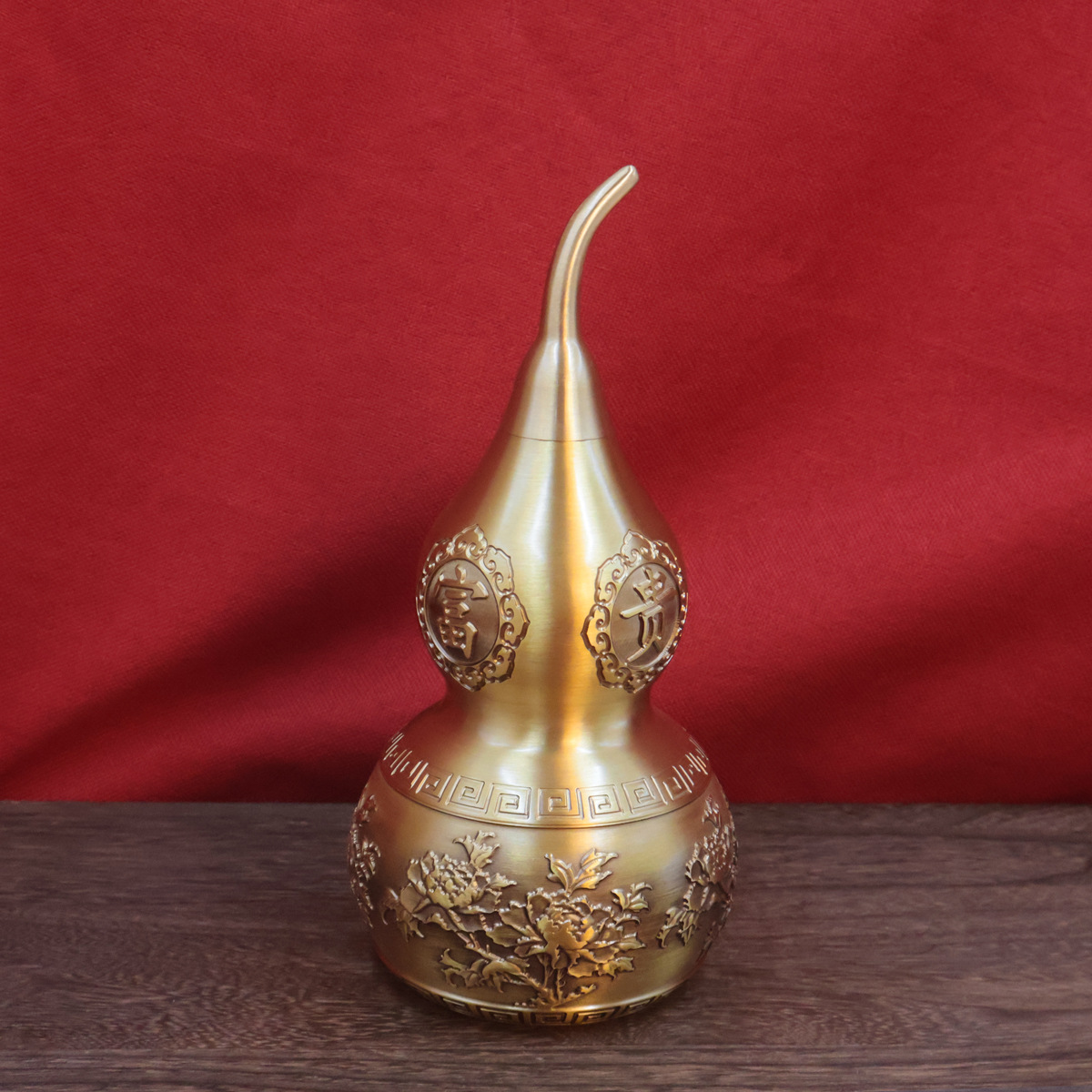 黄铜花开富贵葫芦麒麟葫芦五牛葫