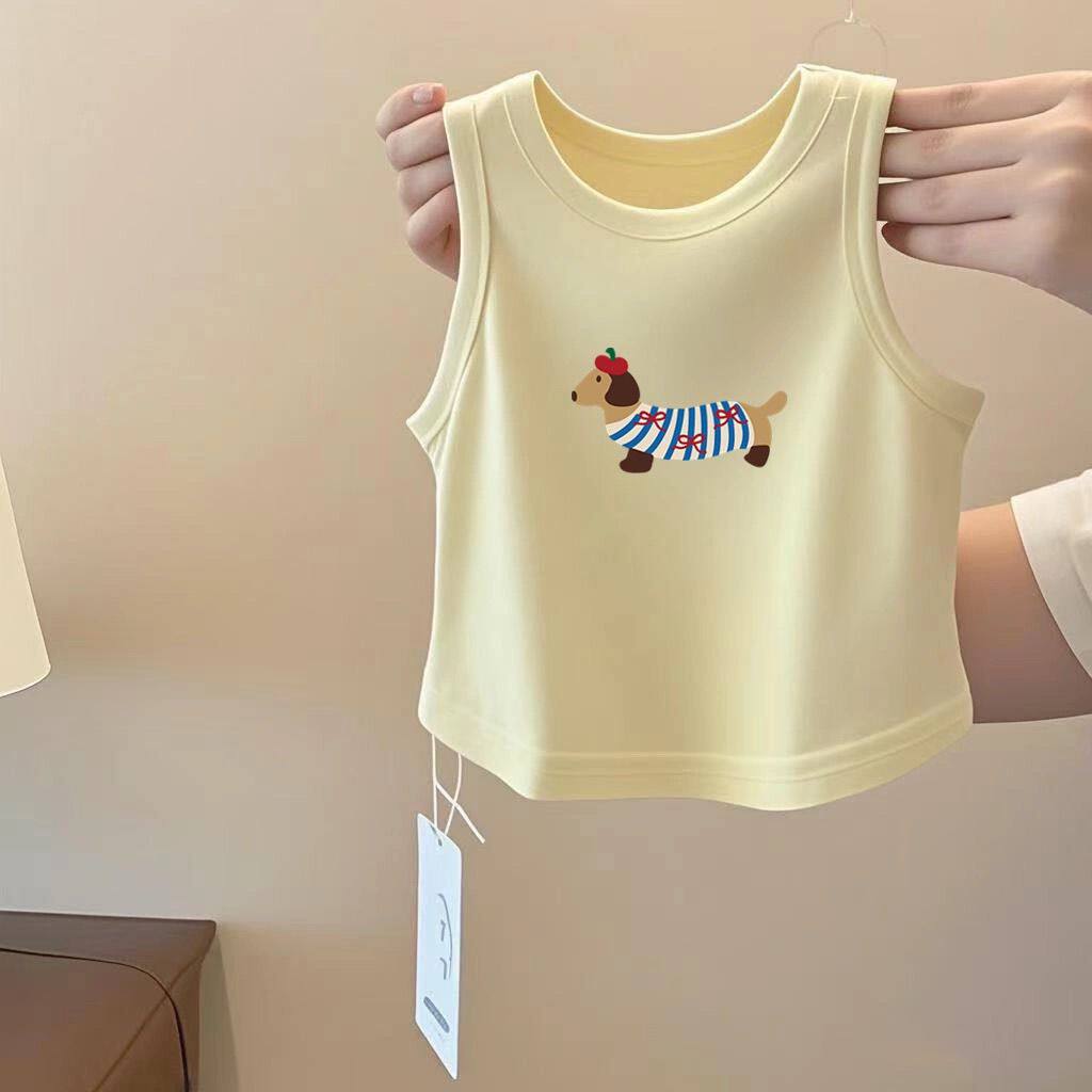 女童吊带背心夏季薄款内穿中小儿童洋气时髦女孩纯棉无袖t恤上衣