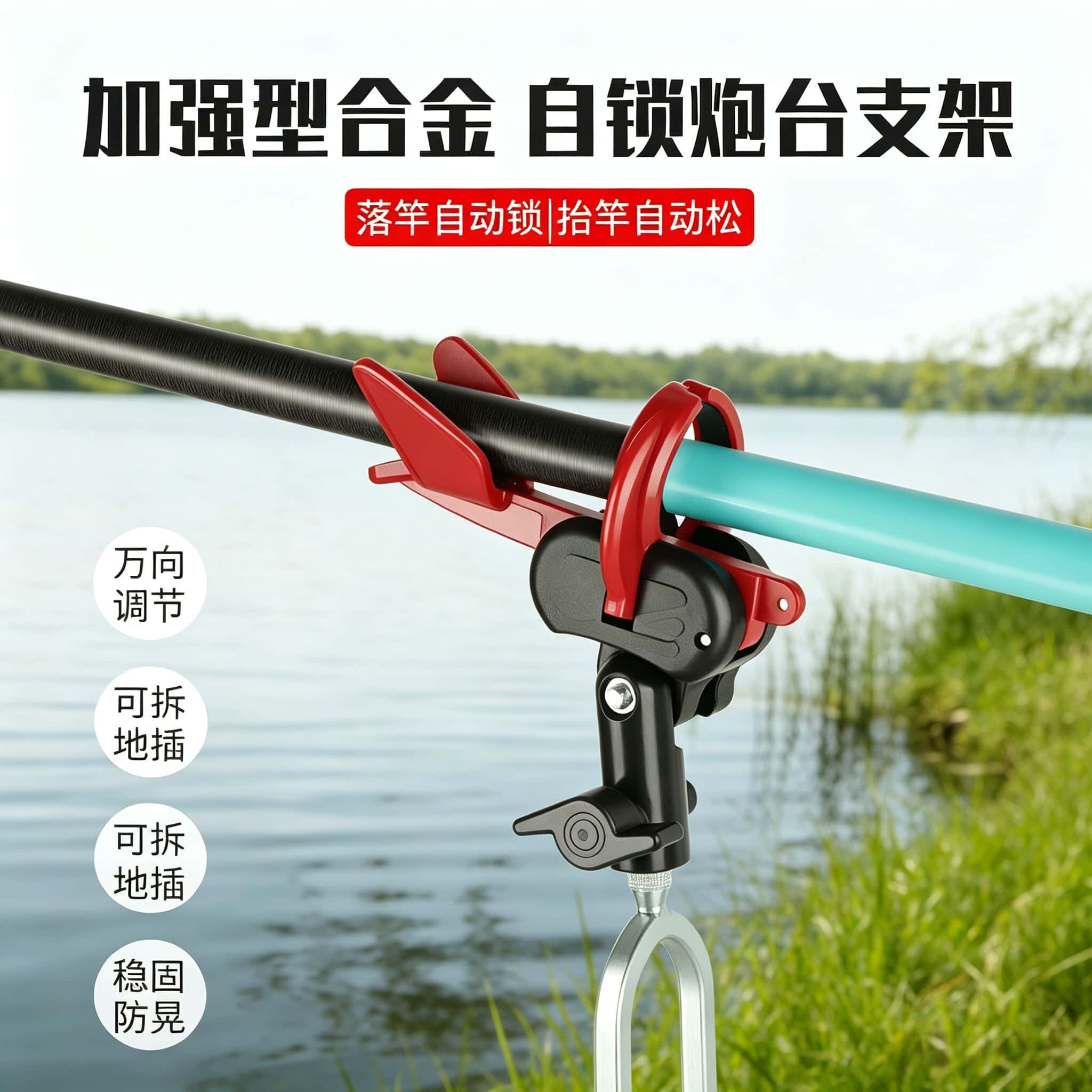 自锁万向可拆地插炮台支架