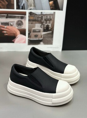 欧洲站IDO2025春款女鞋厚底一脚蹬懒人鞋女真皮时尚休闲鞋女舒适