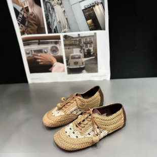 idosunyu女鞋子2026新款今年流行爆款夏季编织网面透气德训鞋女轻