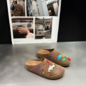 小众设计感涂鸦勃肯鞋 子春季 半拖包头拖女 鞋 idosunyu2026年超火