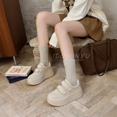 IDO魔术贴女厚底休闲鞋松糕鞋女