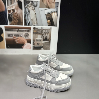 IDO厚底板鞋糕鞋女厚底配阔腿裤