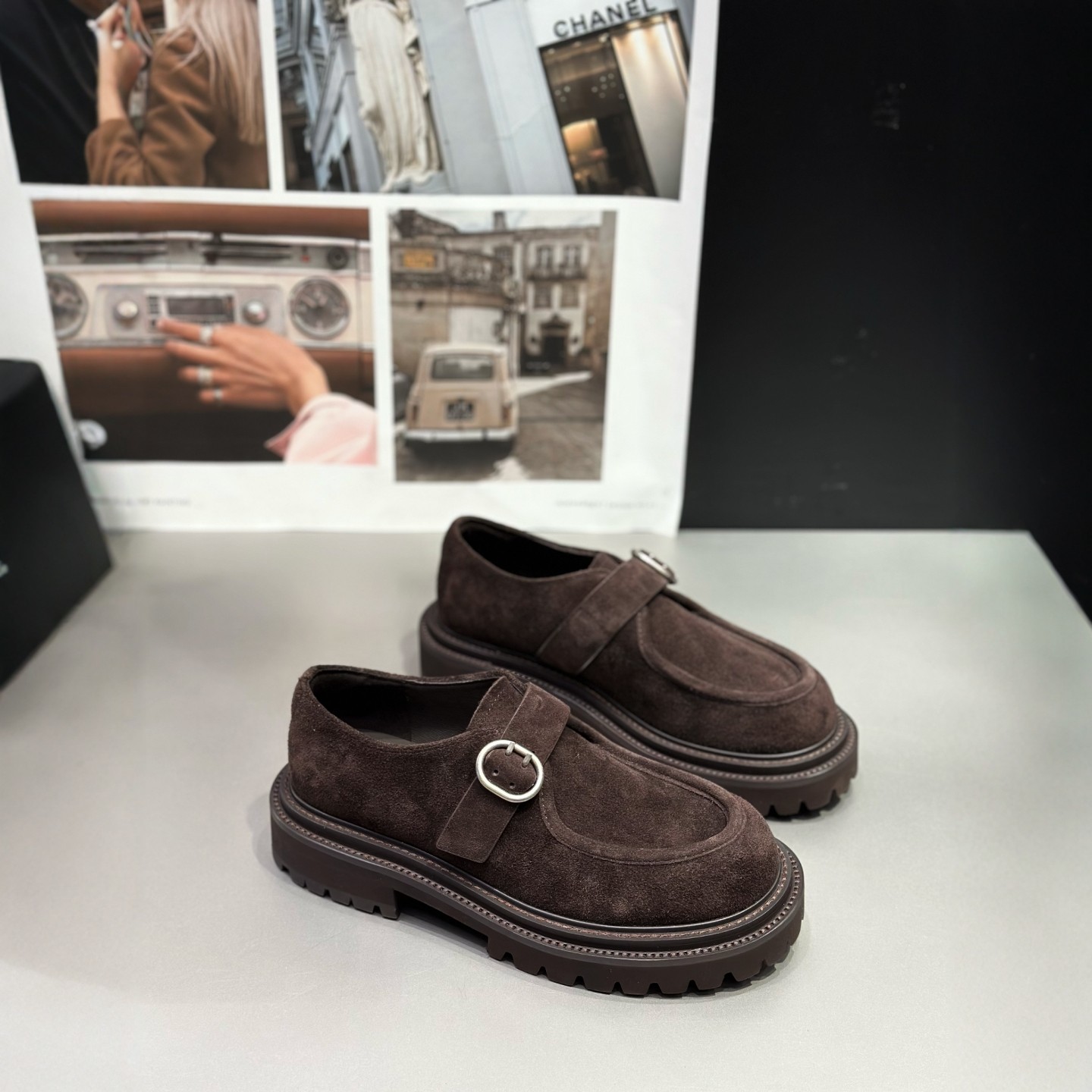 ido2025秋英伦风一脚蹬小皮鞋女