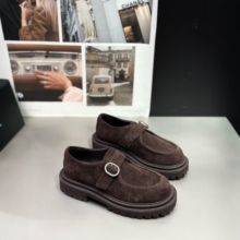 欧货IDO女鞋2025新款秋季英皮带扣伦风一脚蹬小皮鞋单鞋女乐福鞋