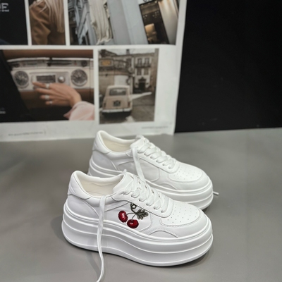 IDO车厘子小白鞋女厚底松糕鞋女