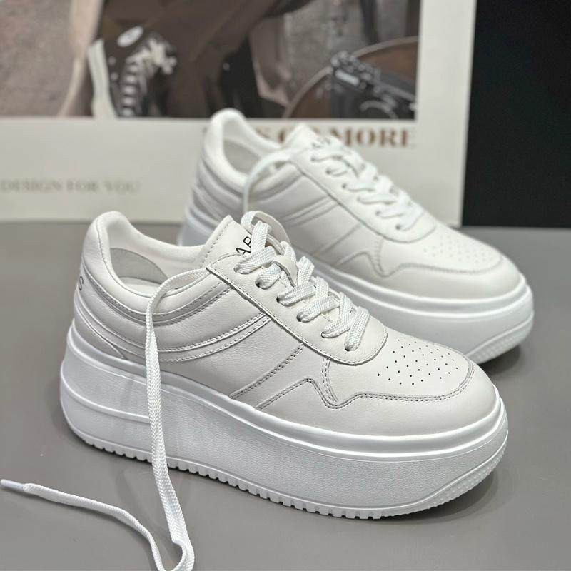 IDO加绒小白鞋女冬轻便女松糕鞋