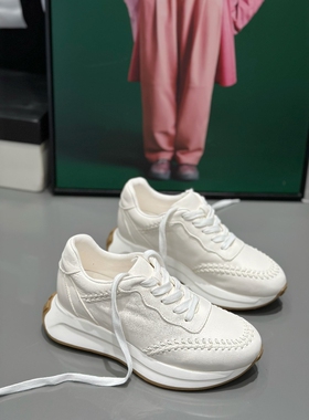 欧洲站IDO女鞋秋款2025新款经典小蛮腰阿甘鞋女百搭小白鞋女厚底