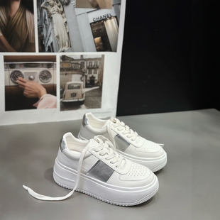 IDO2026春款女鞋真皮厚底松糕鞋女欧洲站轻便6CM增高鞋女配阔腿裤