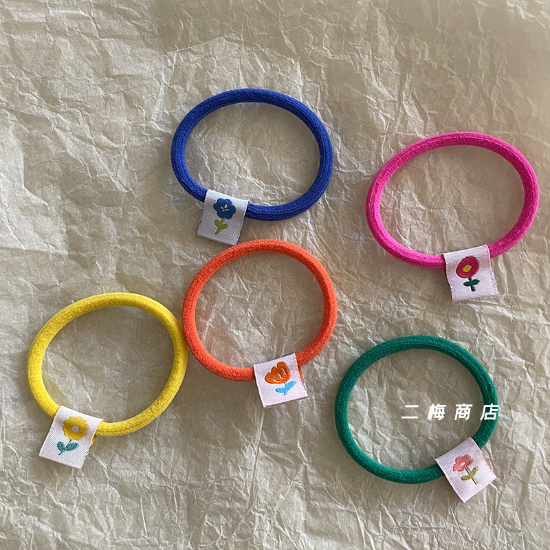 带标 基础糖果色高弹力发绳橡皮筋发圈头绳女扎马尾头饰韩版发饰