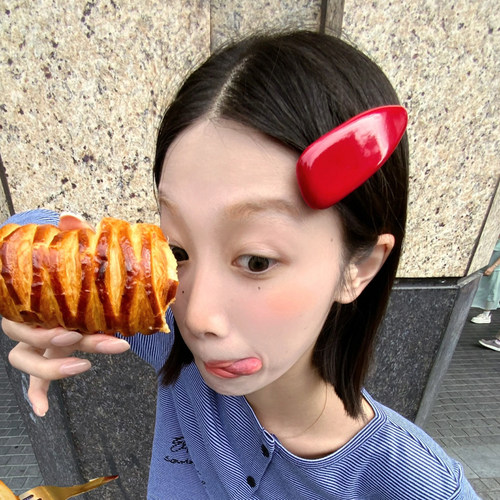 pu皮甜美元气少女三角刘海夹