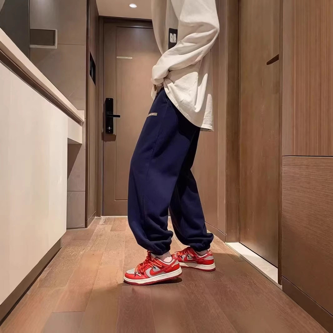 美式春季字母重磅潮牌裤子男士运