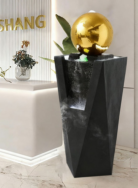 现代简约轻奢流水生财摆件客厅装饰品开业礼物风水球喷泉循环水景