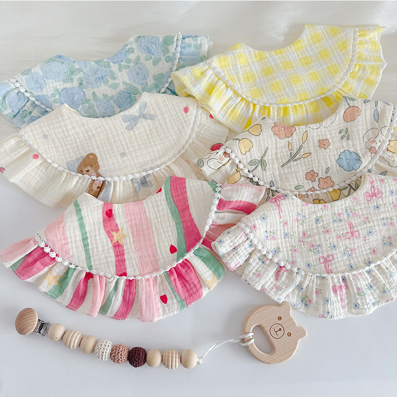 ins夏新款宝宝纱布薄款围嘴