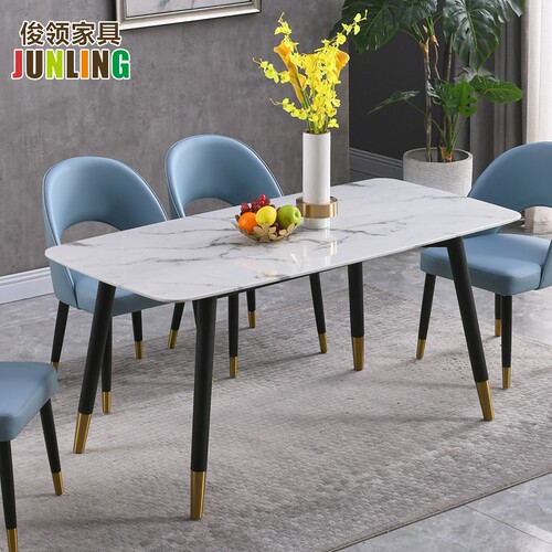 实木大理石长方形轻奢风餐桌椅