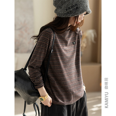 咖咪羽打底衫女秋冬新款女士高领10%羊绒休闲宽松流行女装上衣潮