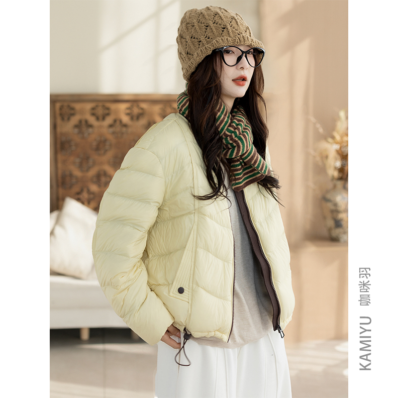 咖咪羽秋冬新款羽绒服女90白鸭绒时尚洋气百搭复古女装上衣外套女