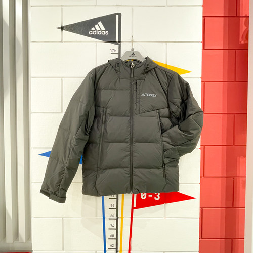 Adidas阿迪达斯男外套2024冬款休闲运动保暖连帽防风羽绒服IX5621