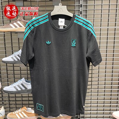 Adidas阿迪达斯男装2025秋利物浦足球休闲文化纯棉短袖T恤 JW5470