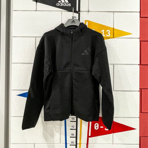 ADIDAS阿迪达斯男装2024冬季新款防风连帽休闲运动夹克外套JE7538