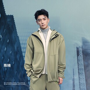 阿迪达斯男子拒水防泼运动休闲宽松连帽夹克外套2024冬新款JM9155