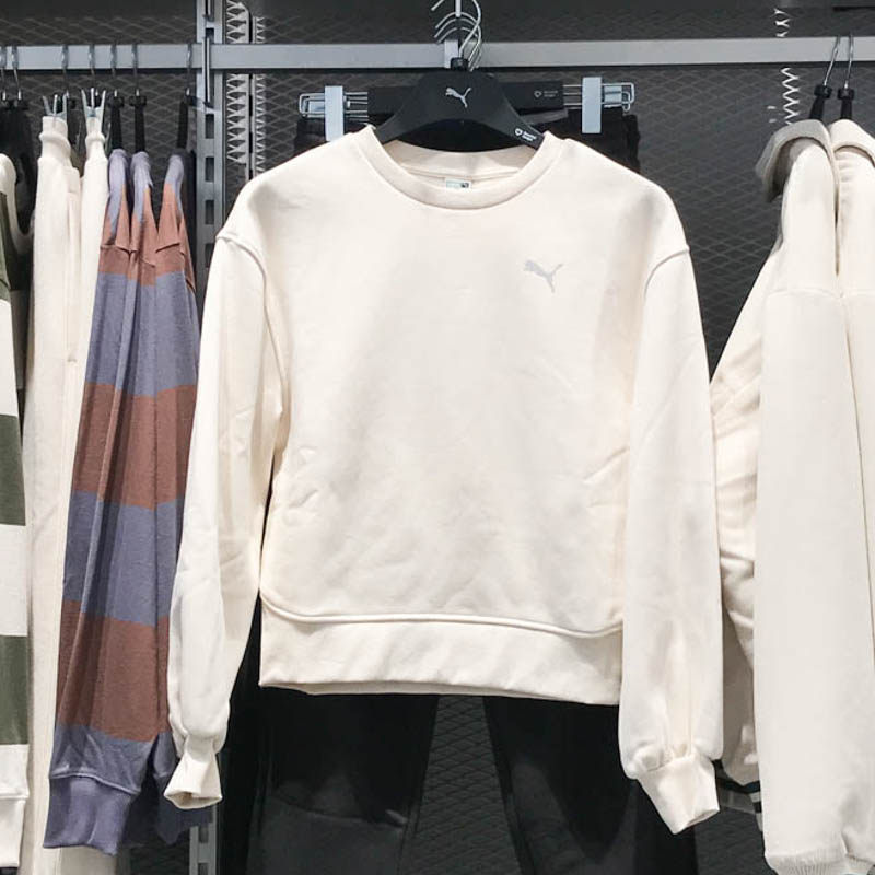 PUMA彪马女装2024冬季新款圆领加绒休闲运动卫衣套头衫 629737-87