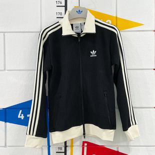 阿迪达斯三叶草男女装2025夏季复古华夫格休闲运动夹克外套JW0110