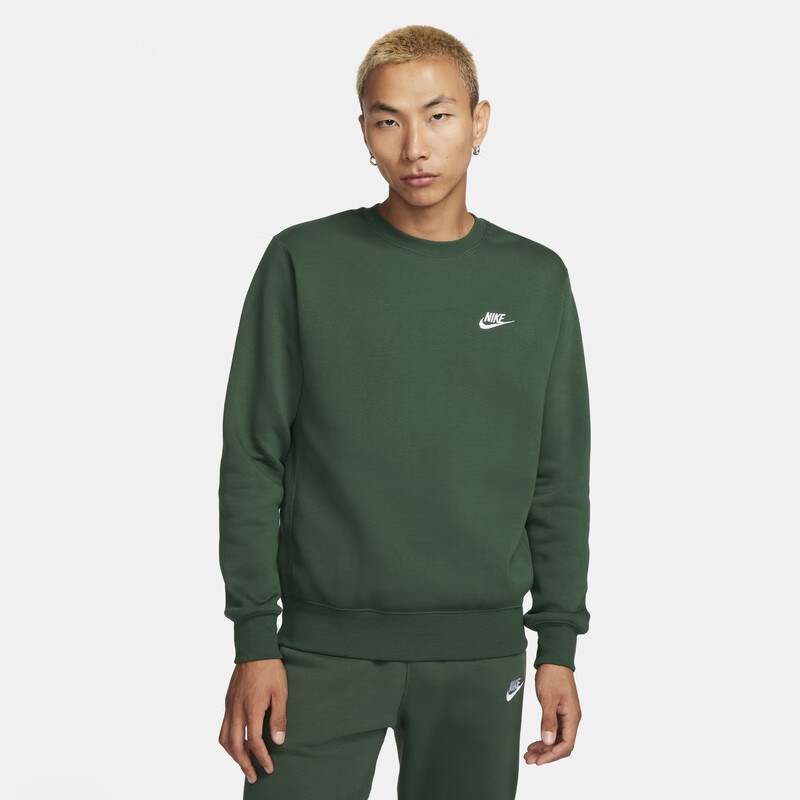 正品NIKE耐克男装2024冬款加绒保暖圆领运动卫衣套头衫BV2663-323