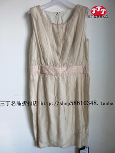 连衣裙原2980夏季 喀啦女装 C343浅米色圆领收腰无袖 CARA专柜正品