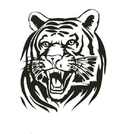 车门引擎盖备胎罩车贴纸创意车身装饰贴花火焰老虎头动物汽车贴画