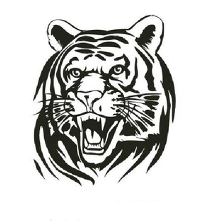 车门引擎盖备胎罩车贴纸创意车身装饰贴花火焰老虎头动物汽车贴画