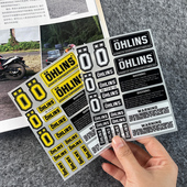 摩托车改装 减震器反光贴纸适用于OHLINS奥林斯欧老师避震镭射贴花