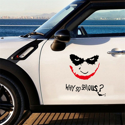 小丑WHY SO SERIOUS摩托车头盔创意贴纸万圣节英文汽车装饰贴花