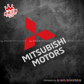 三菱 MITSUBISHI菱帅EVO帕杰罗翼神车标车身车窗贴纸防水反光贴花
