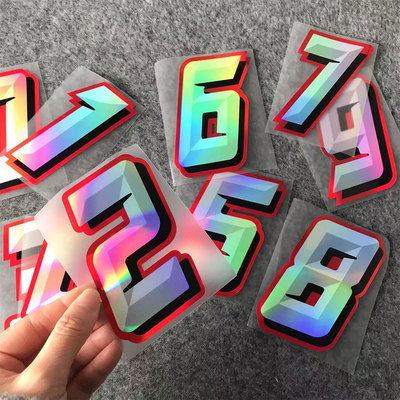 数字贴纸电动车汽车摩托车头盔车贴个性装饰赛车手号码防水反光贴